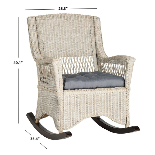 Safavieh Sea8036a Aria Rocking Chair Antique Grey 6