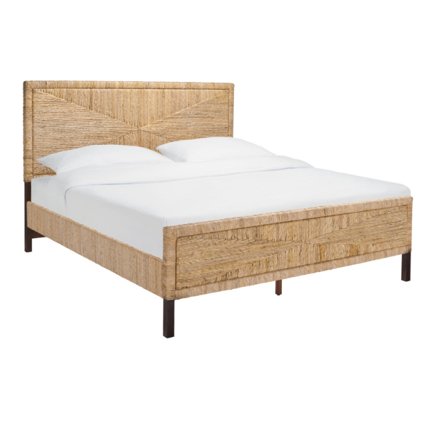 Willa Woven Banana Stem Bed in Natural/Brown by Safavieh
