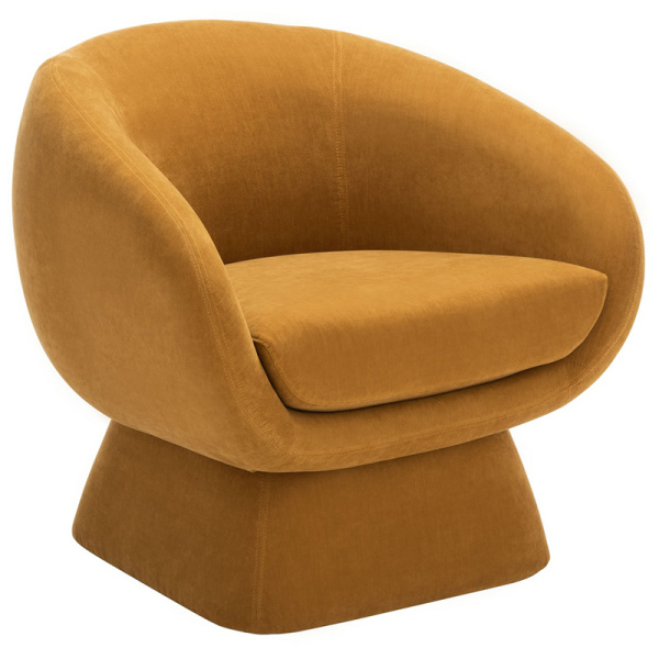 Kiana Modern Accent Chair in Orange | Linen by Safavieh