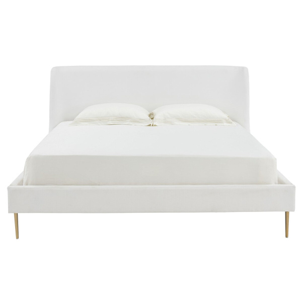 Jaiden Upholstered King Bed White by Safavieh