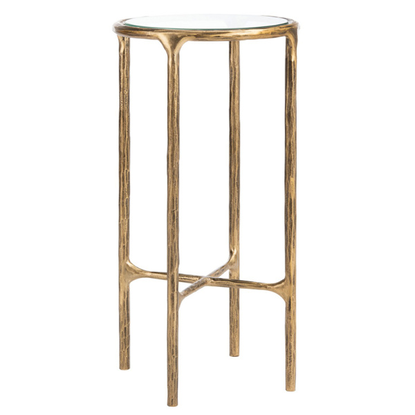 Jessa Forged Metal Tall Round End Table