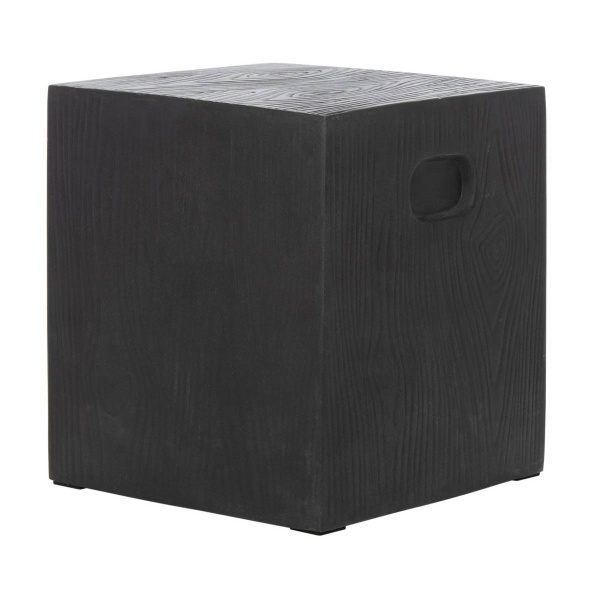 VNN1003C Cube Indoor / Outdoor Modern Concrete 16.5-inch H Accent Table Black