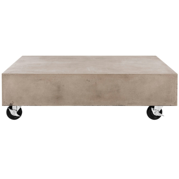 VNN1023A Gargon Indoor/Outdoor Modern Concrete 9.84-Inch H Coffee Table With Casters