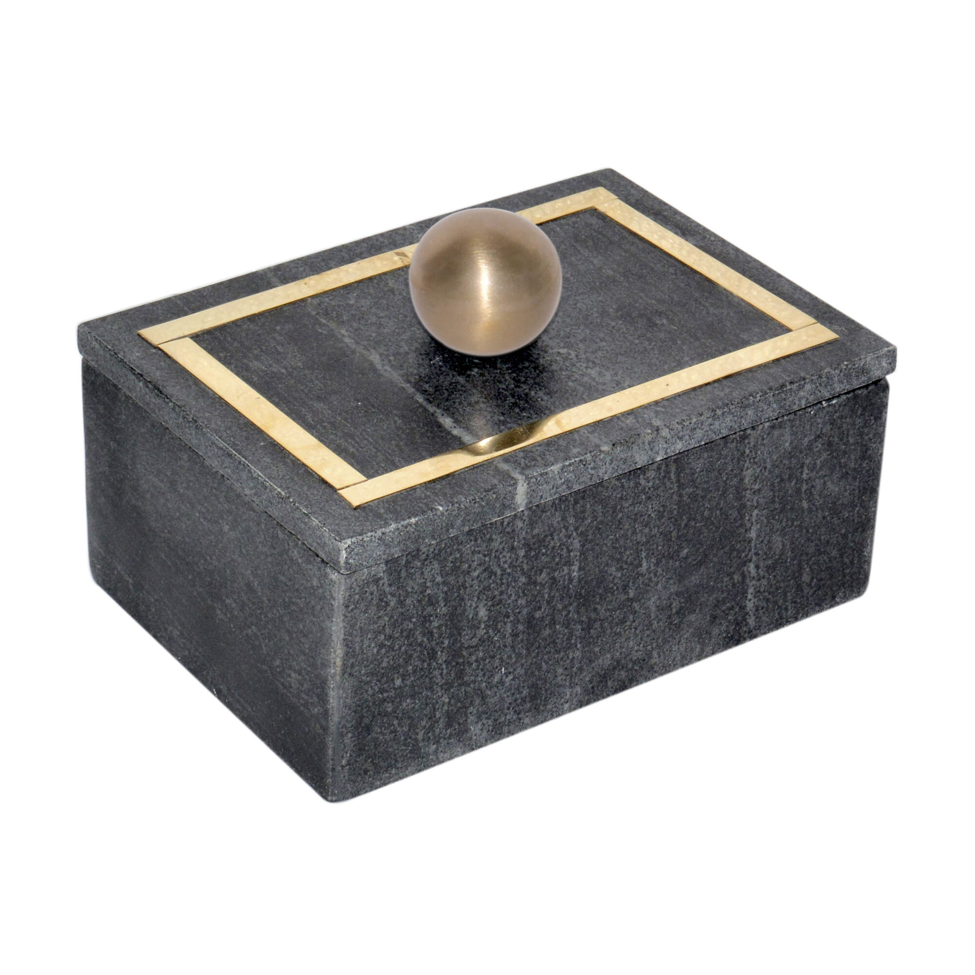 Black Marble 7X5 Rectangular Box - Knob