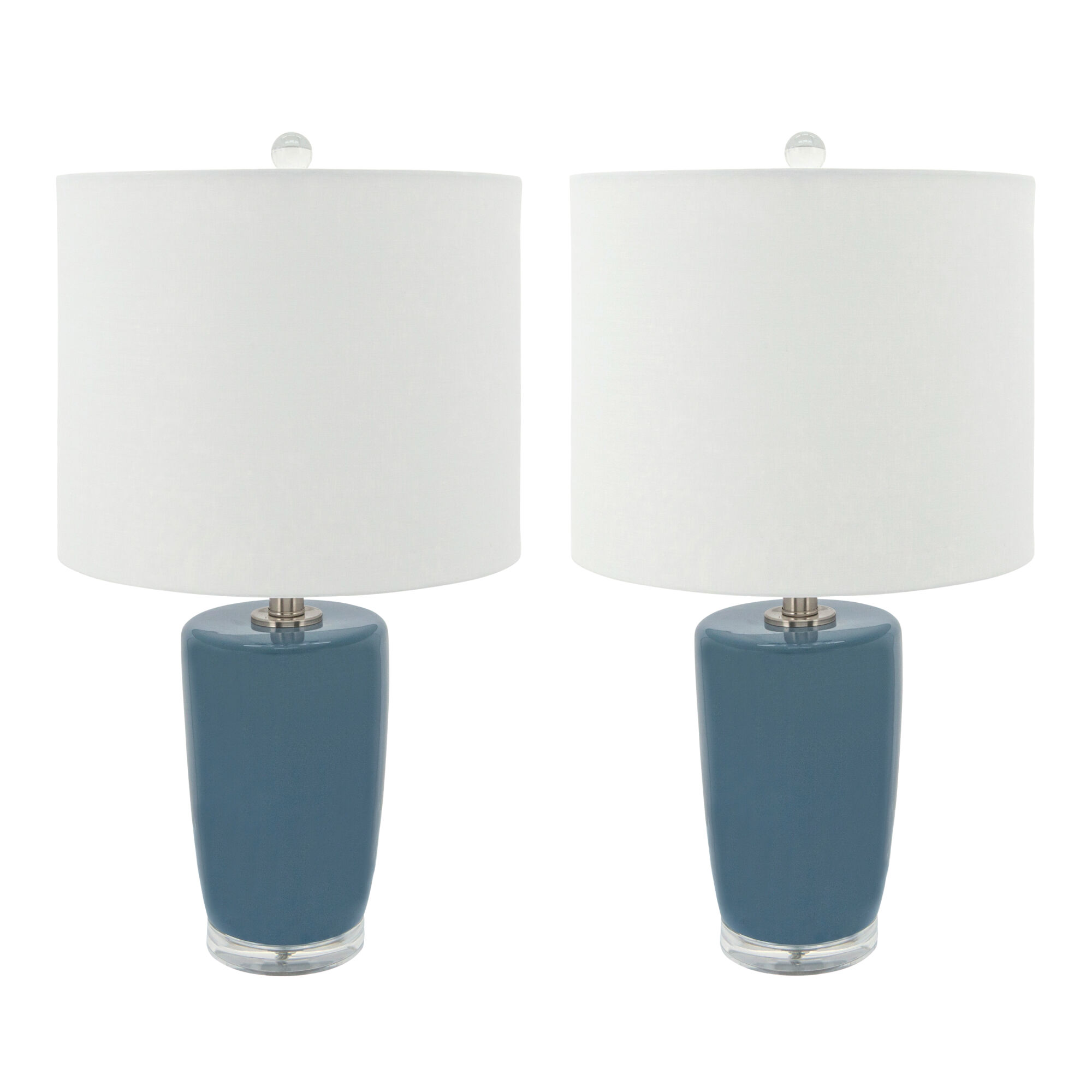Ceramic 25 Inch Table Lamps Blue - Set Of Two by Sagebrook Home