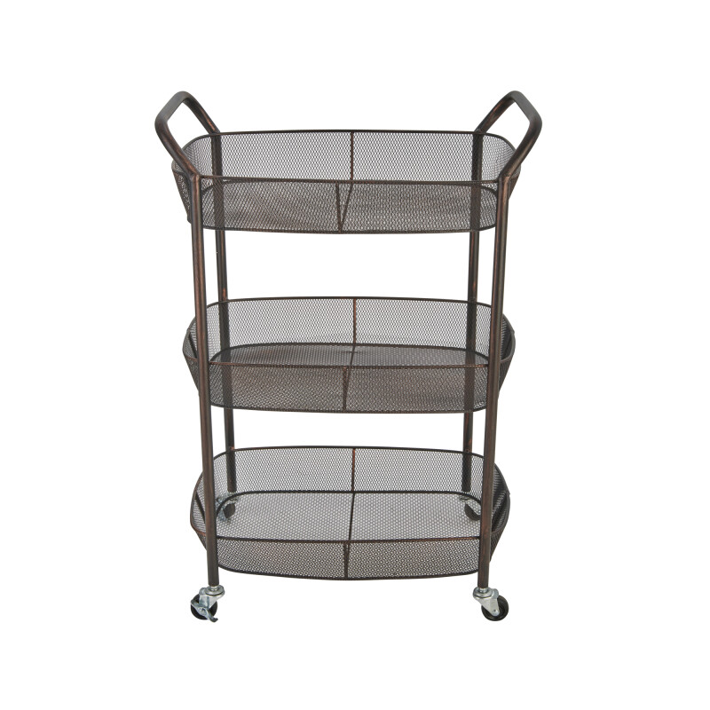 11789 Ec 3-Tier Metal Basket Bar Cart