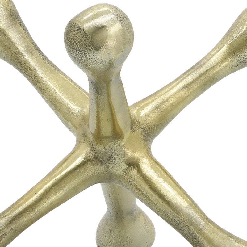12860 01 Gold Gold Metal Jacks Sculpture 8 Inch 7