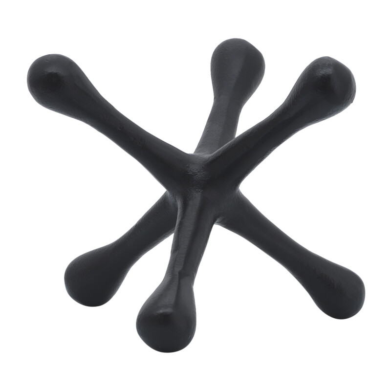 12860 04 Black Black Metal Jacks Sculpture 8 5
