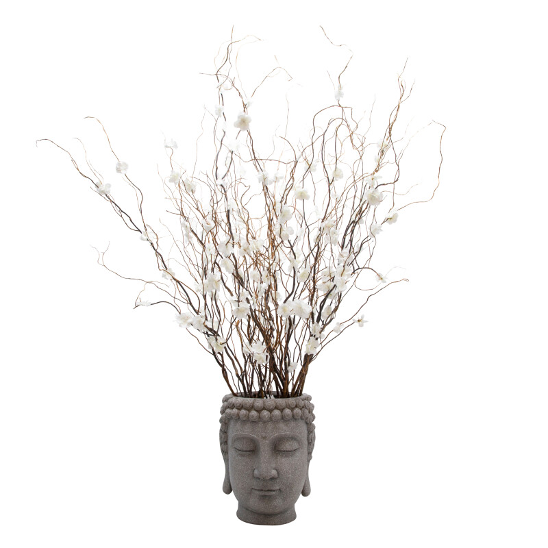 13029 03 Gray Gray Buddha Head Planter 7