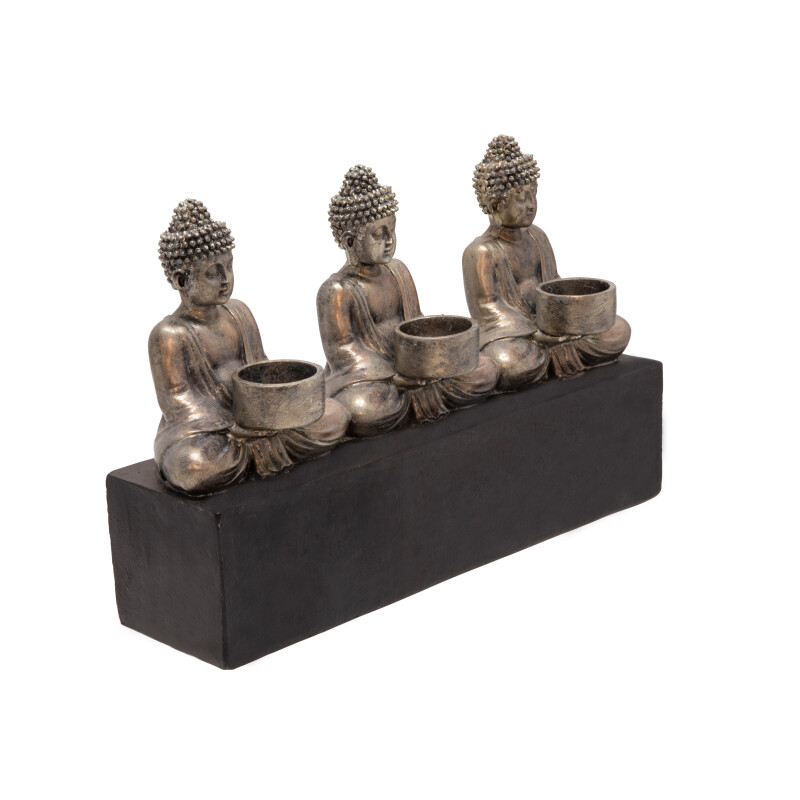 3 Sitting Buddha Tealight Candle Holder