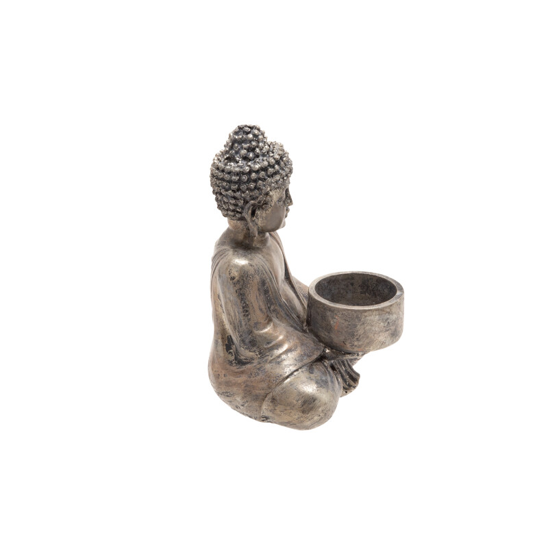 13029 06 Ivory Beige Seated Buddha Tealight Candle Holder 7