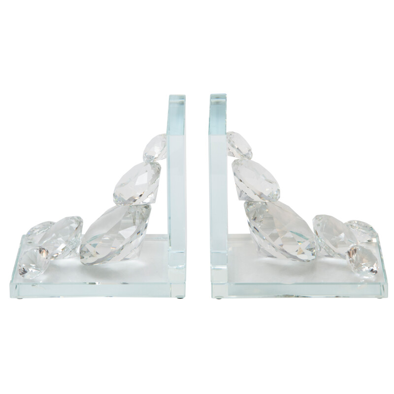 13196 02 Clear Frost Crystal Diamond Bookends Set Of Two 2