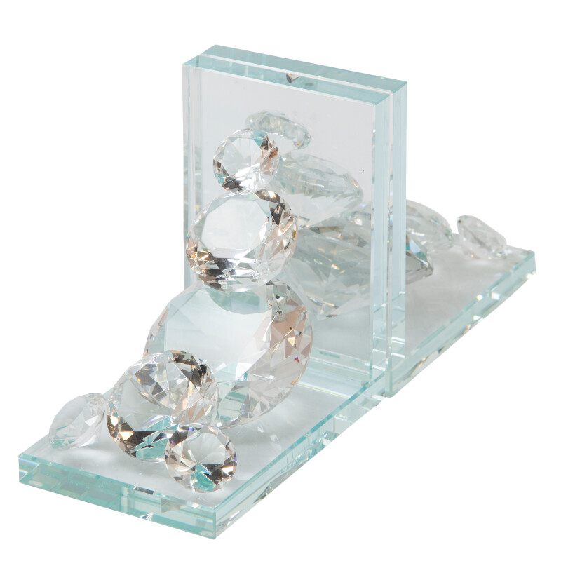 Crystal Diamond Bookends - Set Of Two