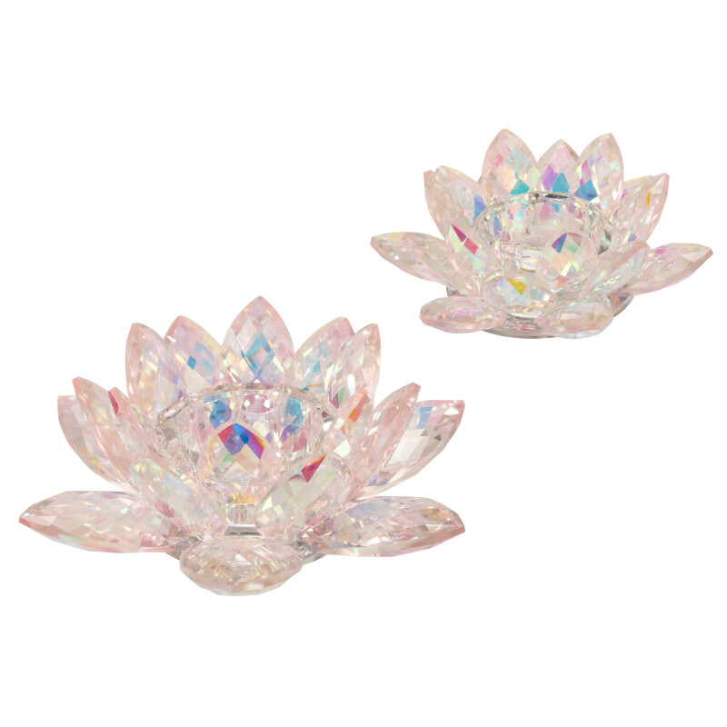 13211 20 Pink Blush Crystal Lotus Votive Holder 6 Inch 2