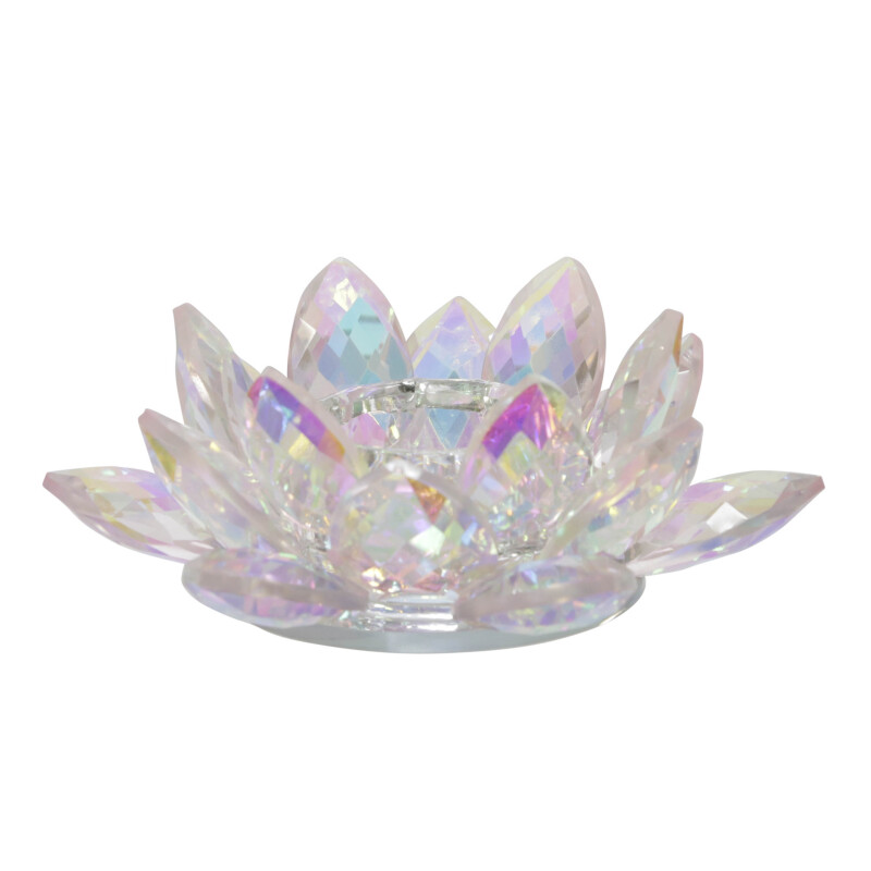 13211-20 Blush Crystal Lotus Votive Holder 6 Inch
