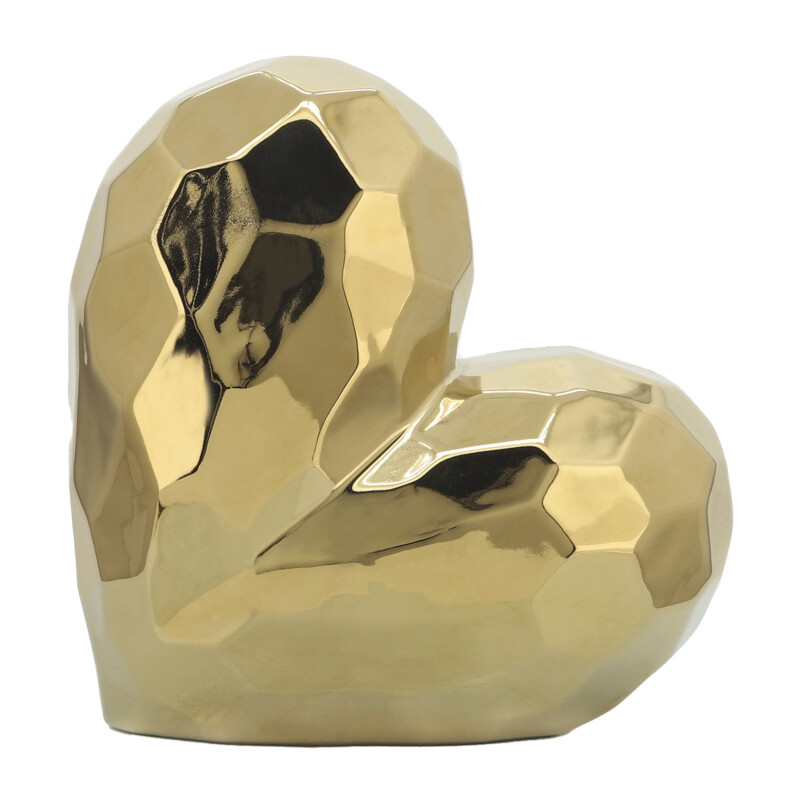 13216 01 Gold Gold Ceramic Heart 11 Inch 4