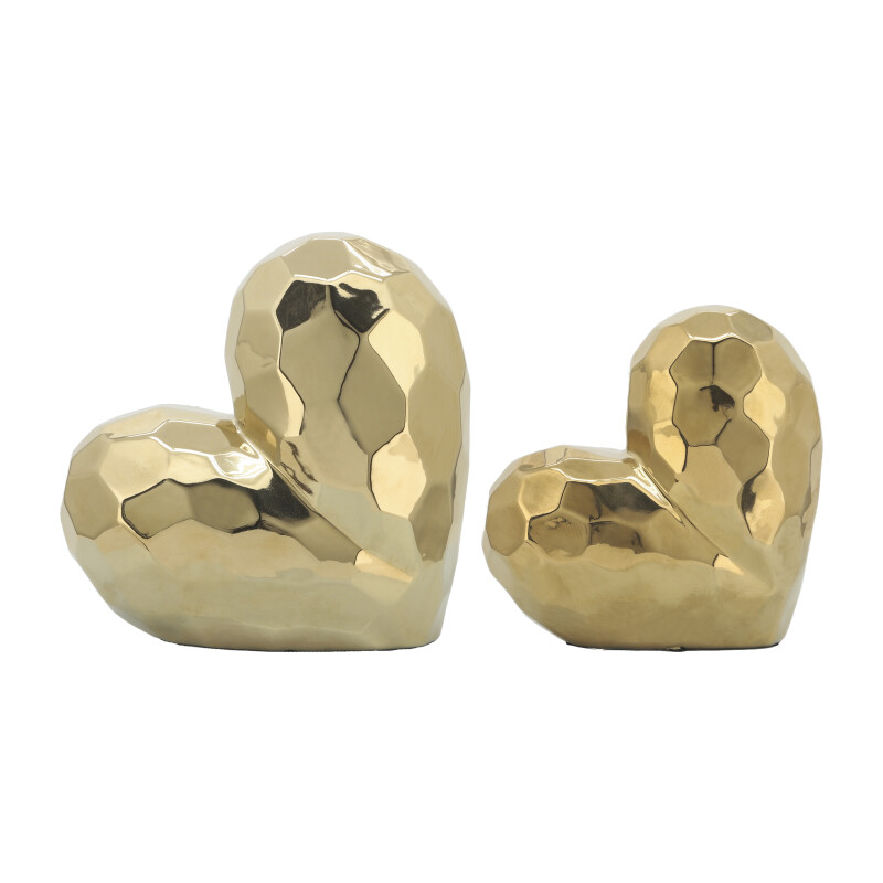 13216 01 Gold Gold Ceramic Heart 11 Inch 6
