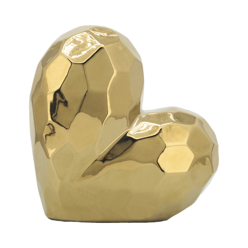 13216 02 Gold Gold Ceramic Heart 8 Inch 4