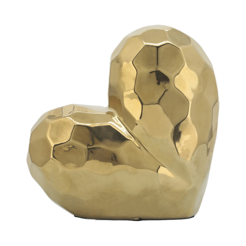 13216-02 Gold Ceramic Heart 8 Inch