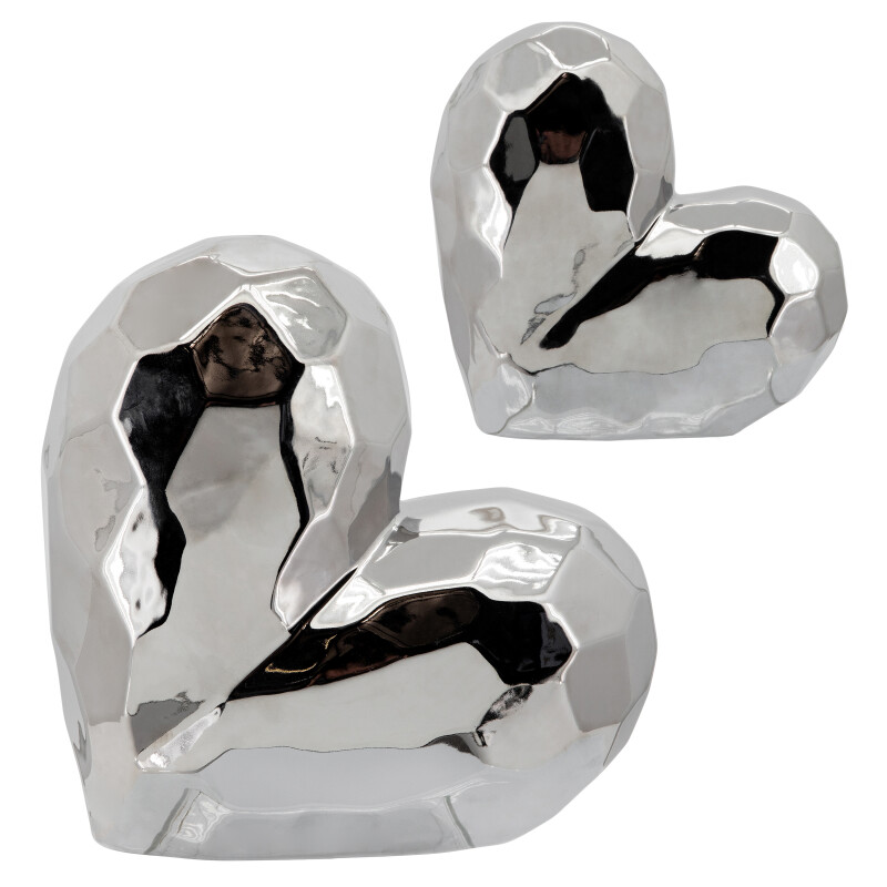 13216 04 Silver Silver Ceramic Heart 8 Inch 4