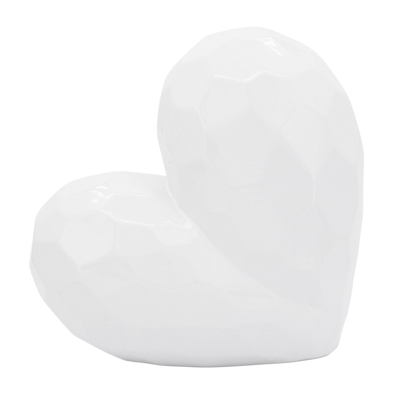 13216-05 White Ceramic Heart 11 Inch