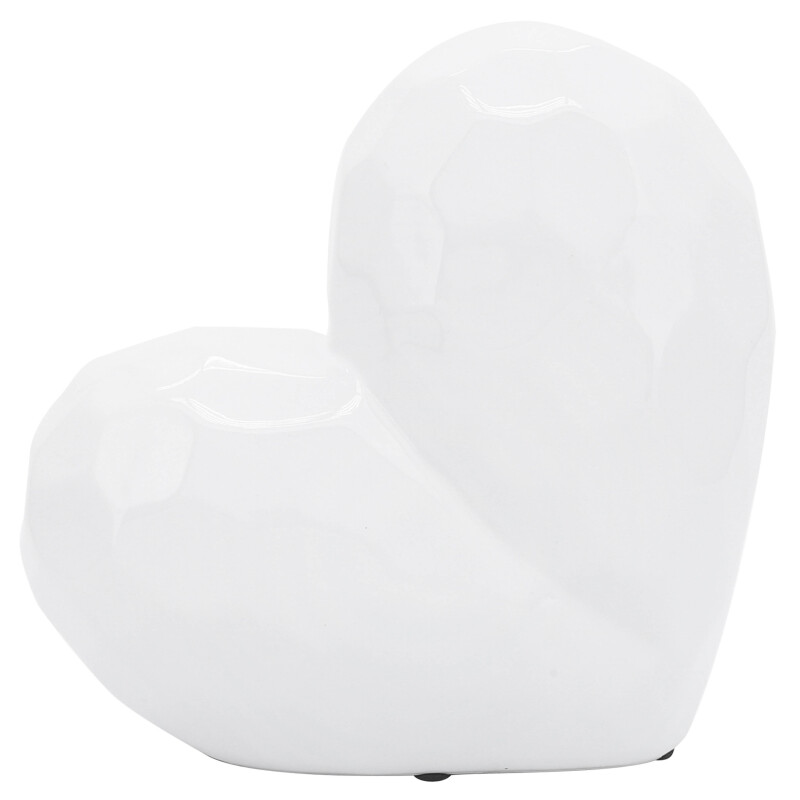 13216-06 White Ceramic Heart 8 Inch