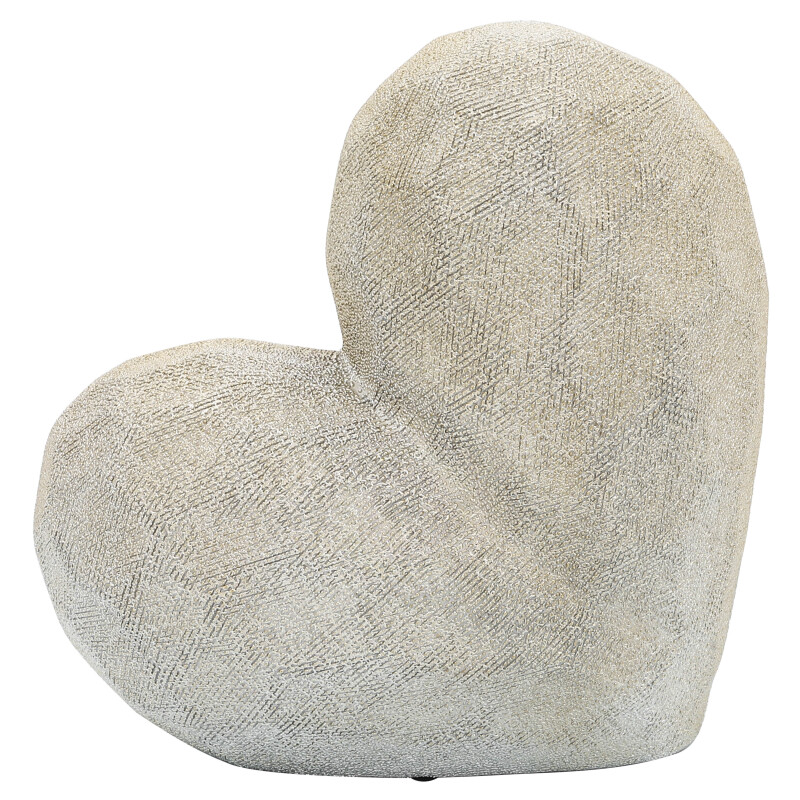 13216-07 11 Inch Scratched Heart Deco Champagne