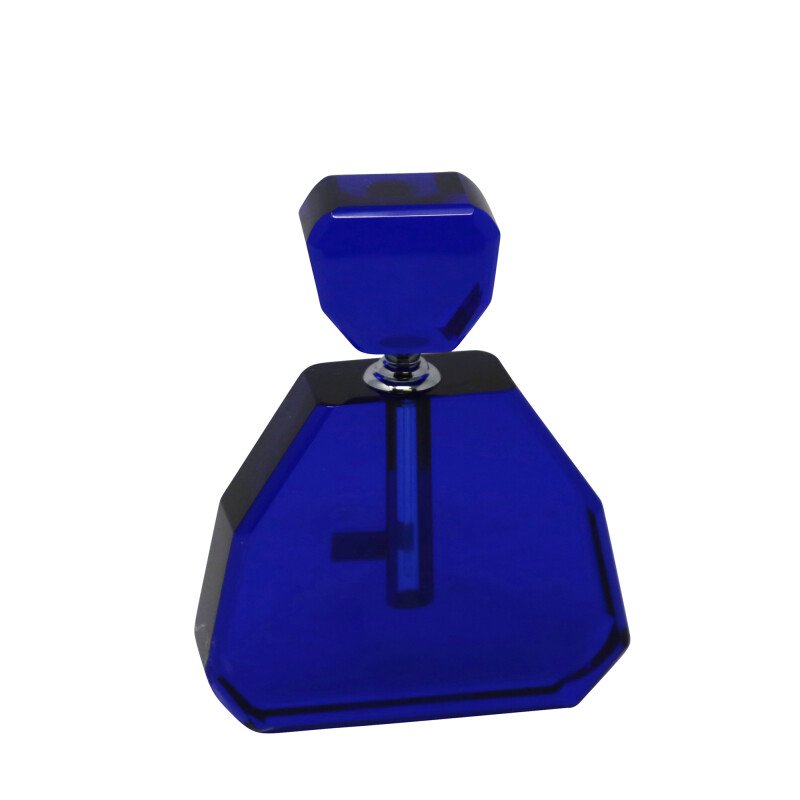13298-08 Blue Crystal Perfume Bottle Wide 6"