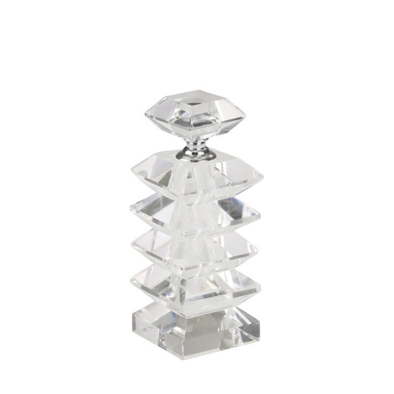 13301-01 Clear Crystal Perfume Bottle 5 Inch