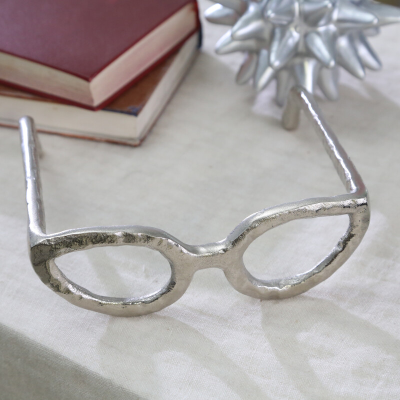 13532-02 Silver Glasses Sculpture