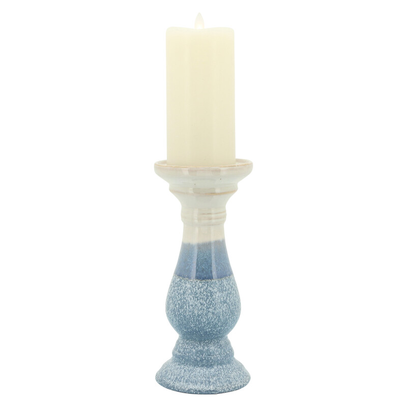 13900-21 Skyblue Ceramic 10 Inch Candle Holder