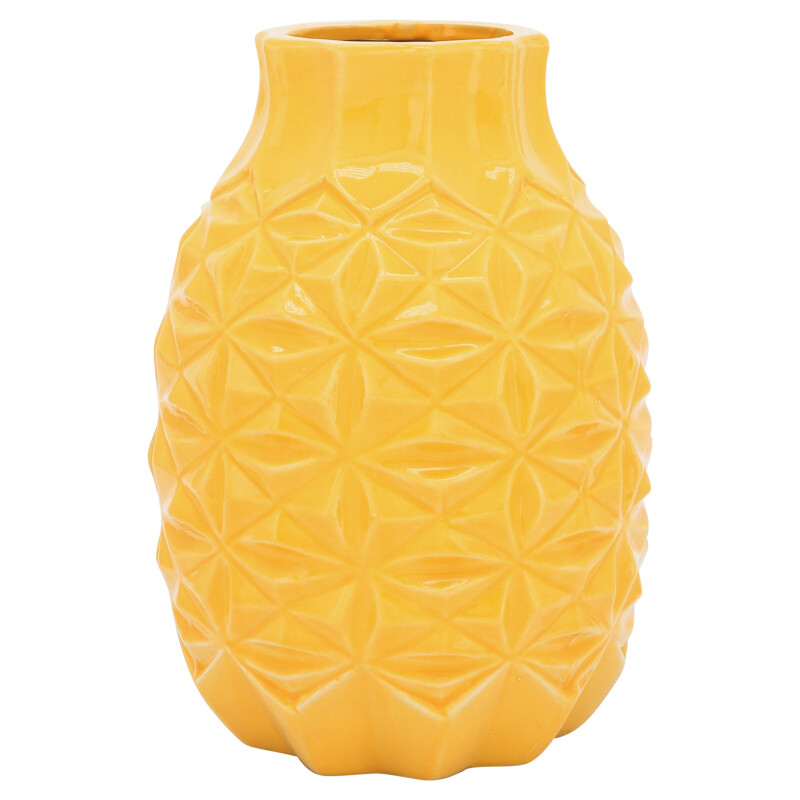 13920-07 9 Inch Geo Vase Yellow