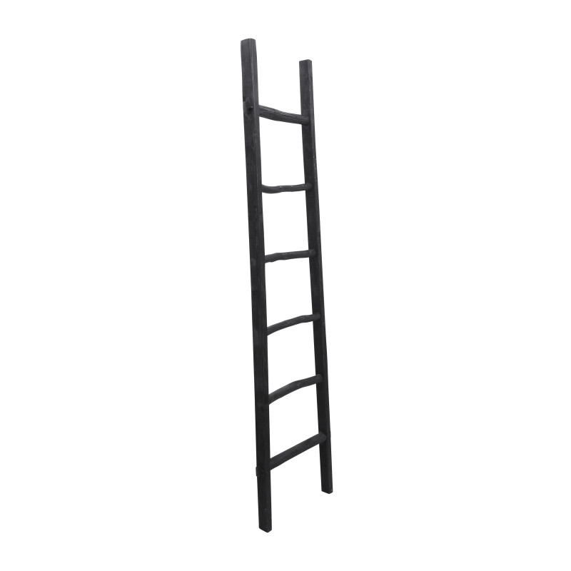 13933 02 Black Black Wooden Decorative 76 Inch Ladder 2