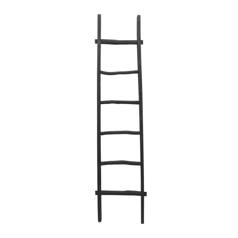 13933 02 Black Black Wooden Decorative 76 Inch Ladder 3