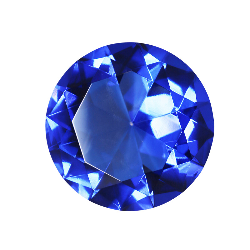 13947-04 Blue Glass Diamond Decor 4.75"