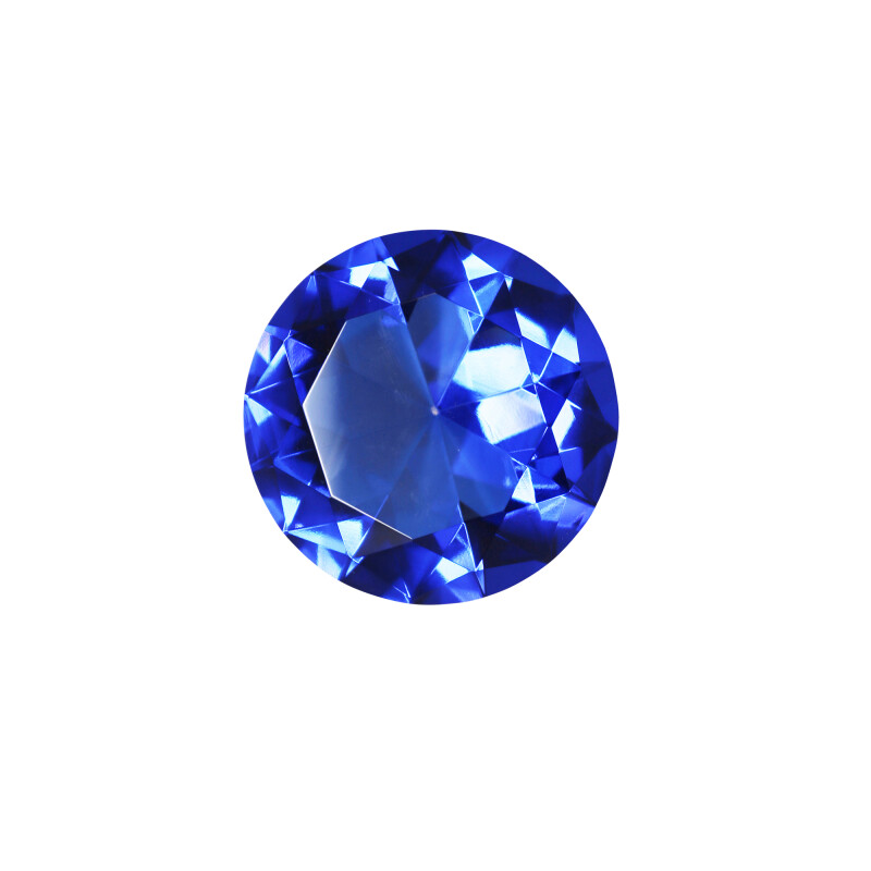 13947-06 Blue Glass Diamond Decor 3"