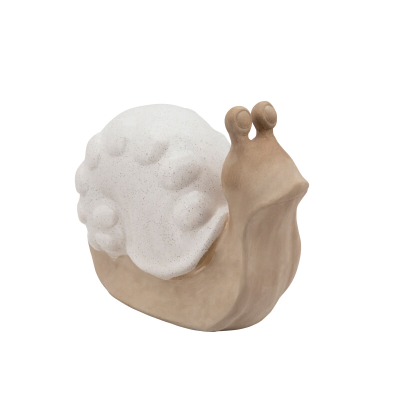 14002-01 Ceramic Snail W/ White Shell 10 Inch
