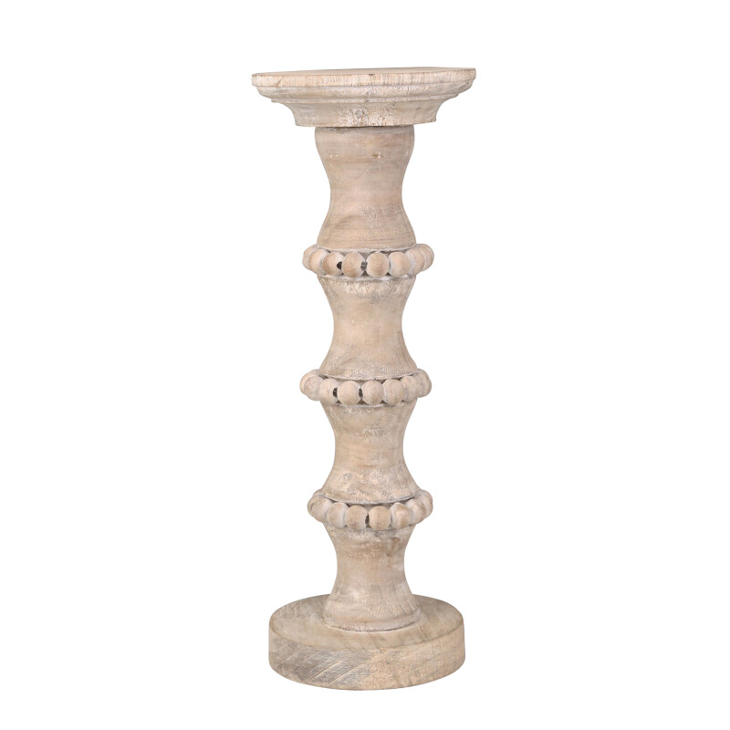 14498-01 Wooden 14 Inch Antique Style Candle Holder