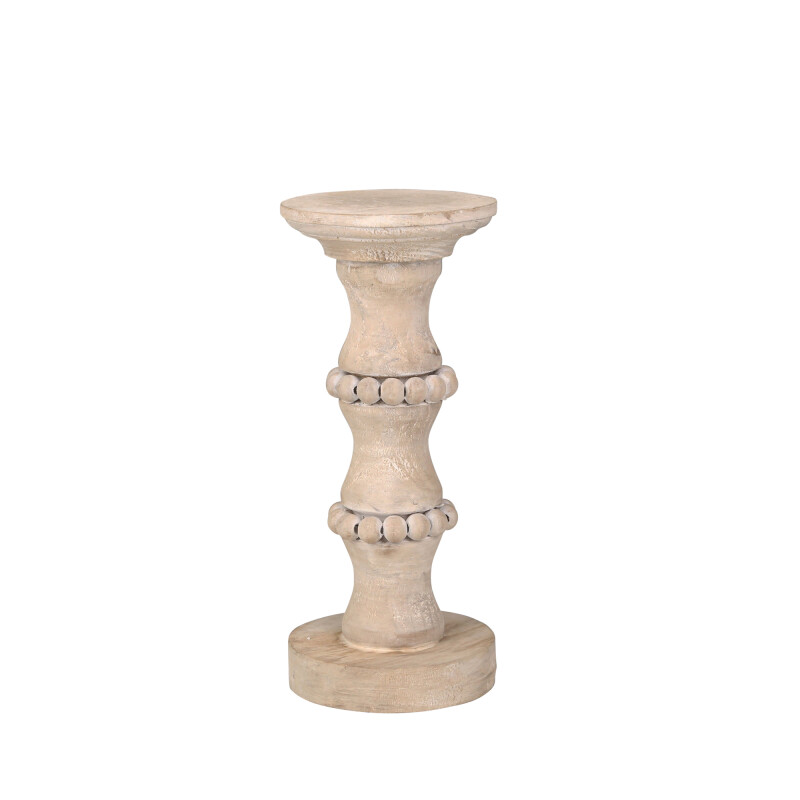14498-03 Wooden 11 Inch Antique Style Candle Holder