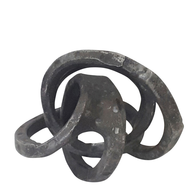 14584-01 Black Aluminum Knot Sculpture 7"