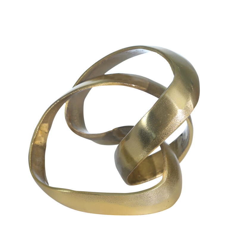 14585-01 Gold Aluminum Knot Sculpture 7"