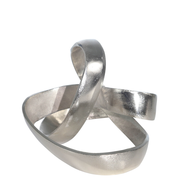 14585 02 Silver Silver Matte Aluminum Knot Sculpture 7 3