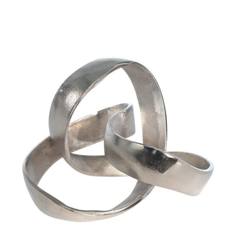 Silver Matte Aluminum Knot Sculpture 7"