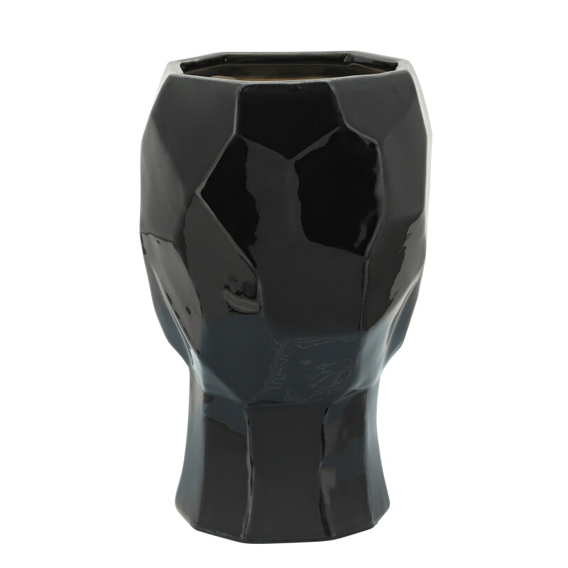 14791 02 Black Black Ceramic 12 Inch Face Vase 4
