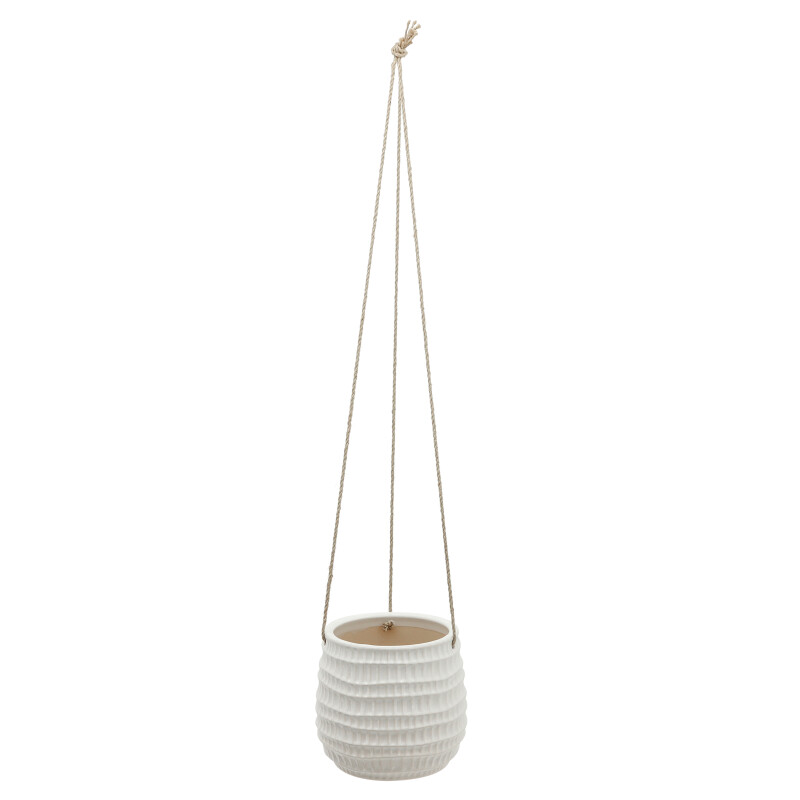 14801-07 6 Inch Dimpled Hanging Planter White