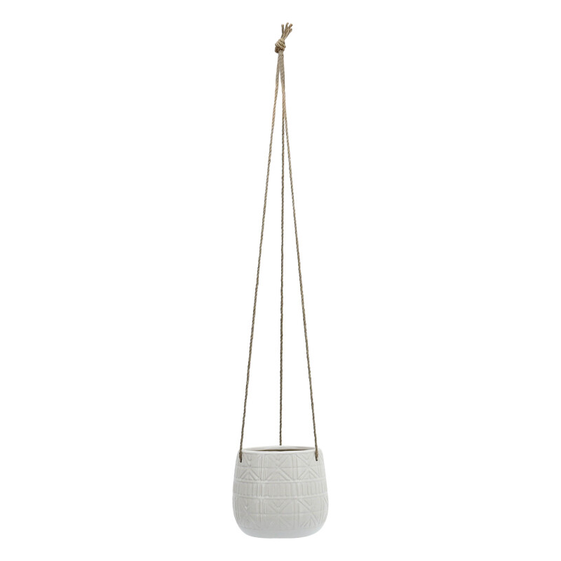 6 Inch Abstract Hanging Planter White