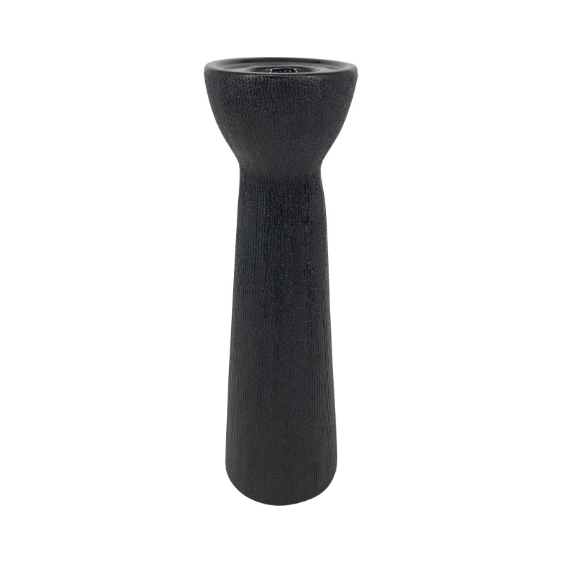 14814-08 Black Ceramic 14 Inch Bead Candle Holder