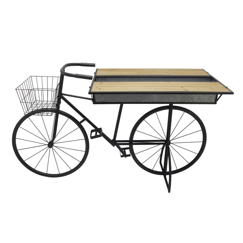 14912 Metal/Wood Folding Bicycle Stand Black