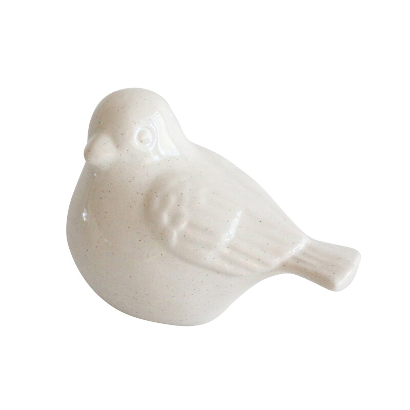 14935 Ceramic 6 Inch Bird Figurine White