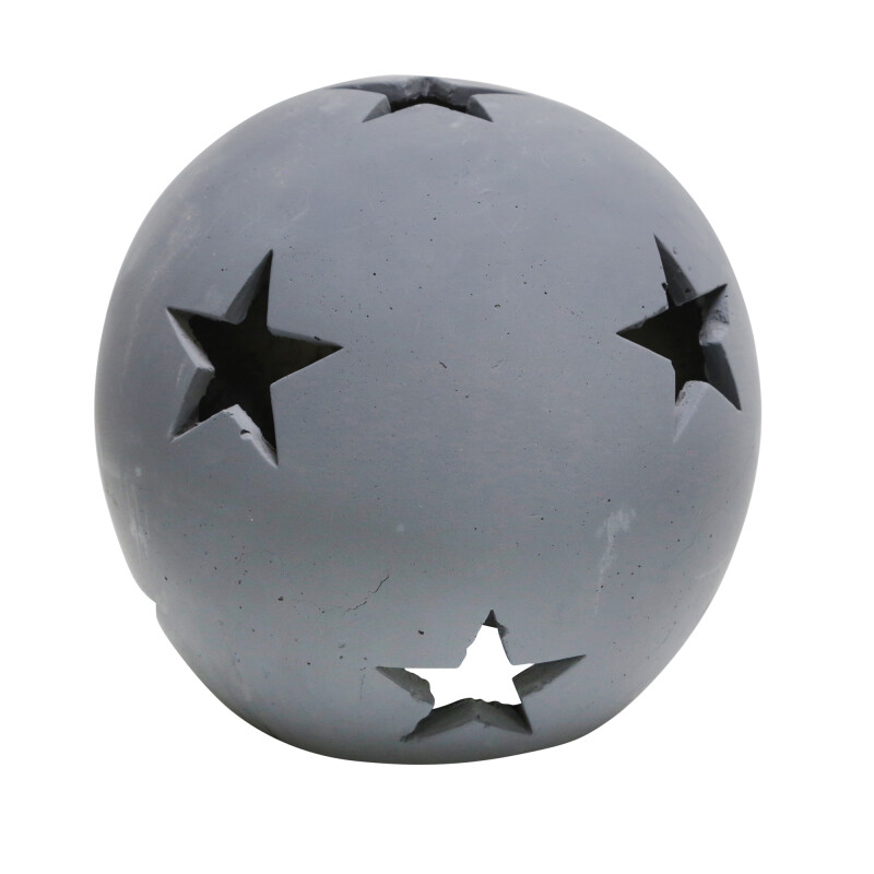 14956-01 Ceramic 12 Inch Star Orb Matte Gray